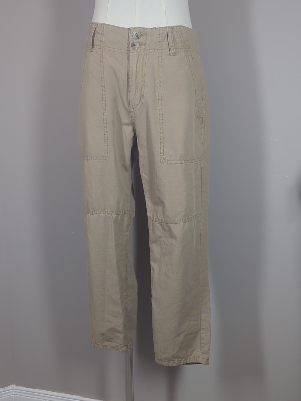 C&C California Women's Tan Utility Cargo Pants Cropped Size 6 Mid Rise